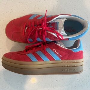 Adidas Originals Gazelle Bold. Women’s, size 8.5, platform Red sneaker